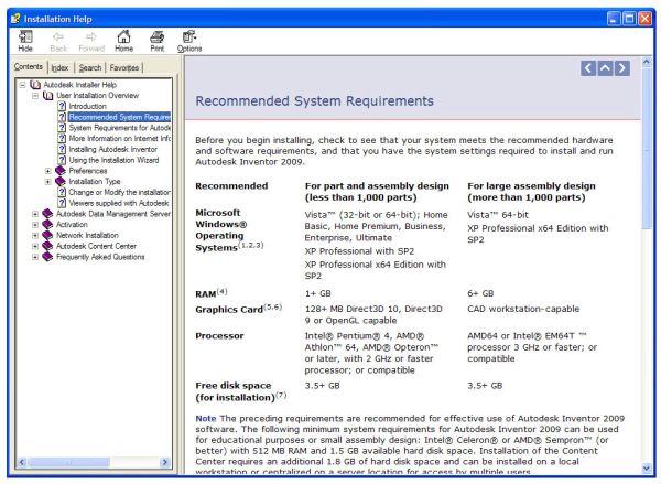 System requirements for Autodesk Inventor 2009 products